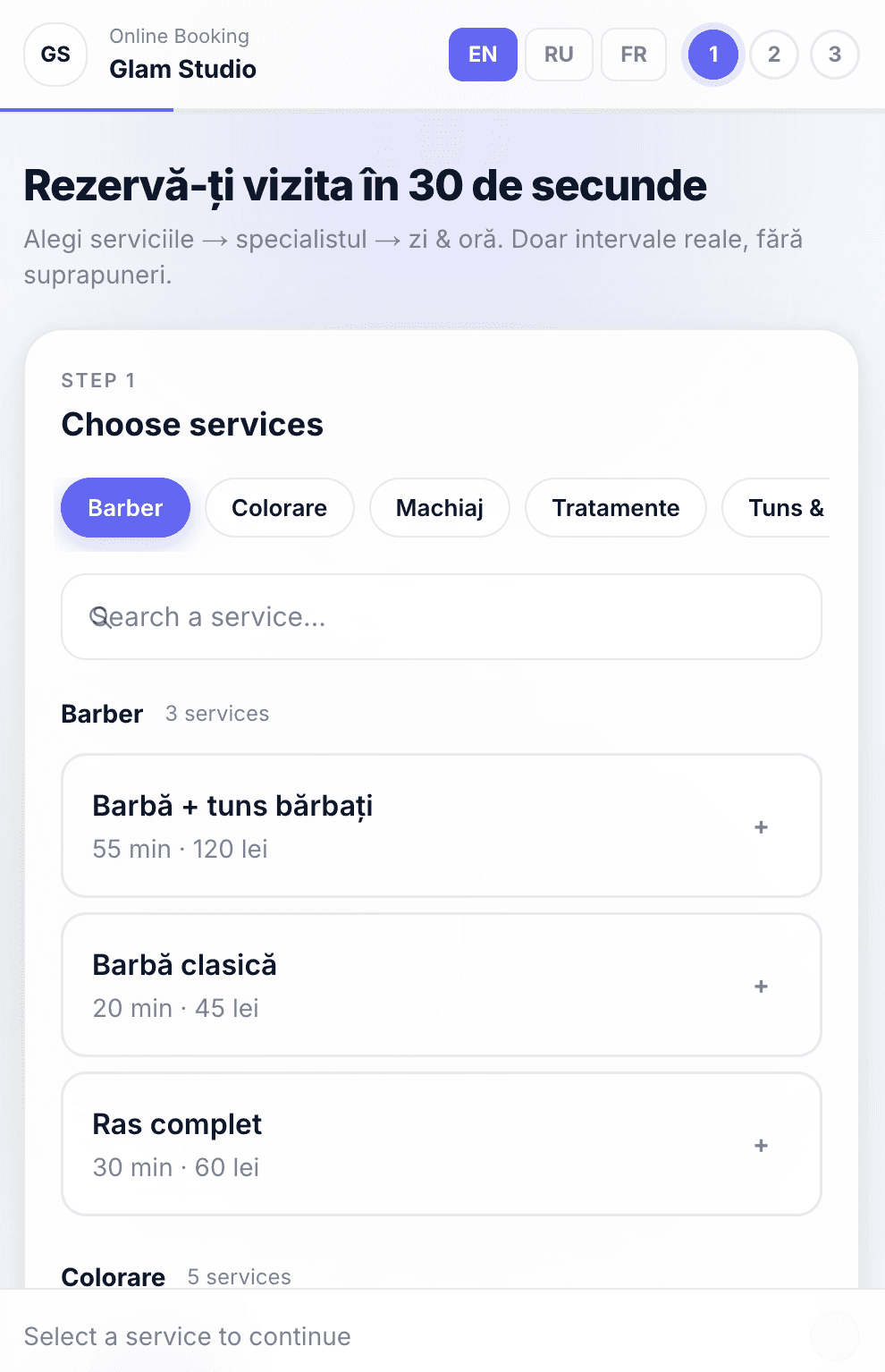 SalonBook — chose